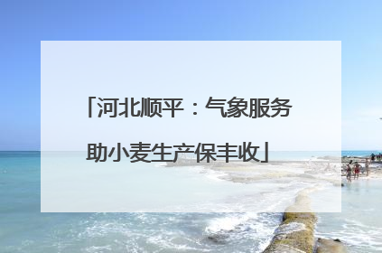 河北顺平：气象服务助小麦生产保丰收