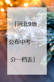 河北9地公布中考一分一档表
