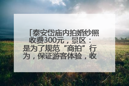 泰安岱庙内拍婚纱照收费300元，景区：是为了规范“商拍”行为，保证游客体验，收取费用全部上交国库
