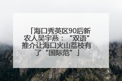 海口秀英区90后新农人吴宇燕：“双语”推介让海口火山荔枝有了“国际范”