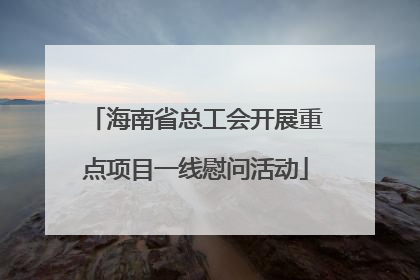 海南省总工会开展重点项目一线慰问活动