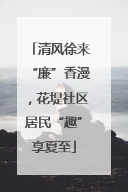 清风徐来“廉”香漫，花堤社区居民“趣”享夏至