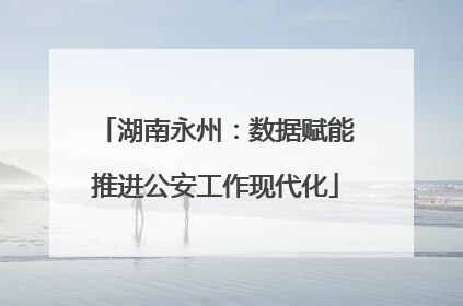 湖南永州：数据赋能推进公安工作现代化
