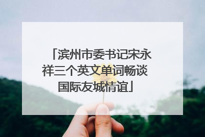 滨州市委书记宋永祥三个英文单词畅谈国际友城情谊