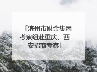 滨州市财金集团考察组赴重庆、西安招商考察