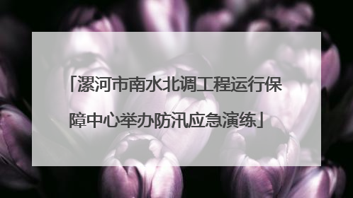 漯河市南水北调工程运行保障中心举办防汛应急演练