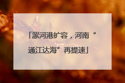 漯河港扩容，河南“通江达海”再提速