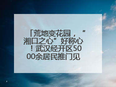 荒地变花园，“湘口之心”好称心！武汉经开区5000余居民推门见绿满眼风景