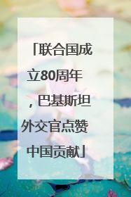 联合国成立80周年，巴基斯坦外交官点赞中国贡献