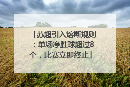 苏超引入熔断规则：单场净胜球超过8个，比赛立即终止