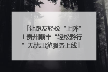 让跑友轻松“上阵”！贵州顺丰“轻松黔行”无忧出游服务上线