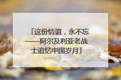 这份情谊，永不忘——阿尔及利亚老战士追忆中国岁月