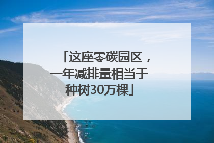 这座零碳园区，一年减排量相当于种树30万棵