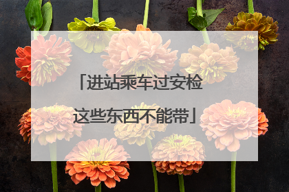 进站乘车过安检 这些东西不能带