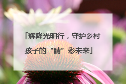 辉隆光明行，守护乡村孩子的“睛”彩未来