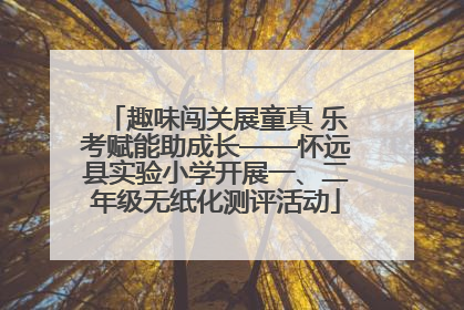 趣味闯关展童真 乐考赋能助成长——怀远县实验小学开展一、二年级无纸化测评活动