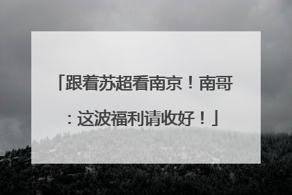 跟着苏超看南京！南哥：这波福利请收好！
