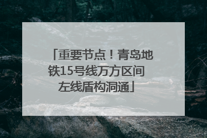 重要节点！青岛地铁15号线万方区间左线盾构洞通