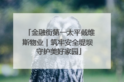 金融街第一太平戴维斯物业｜筑牢安全堤坝 守护美好家园