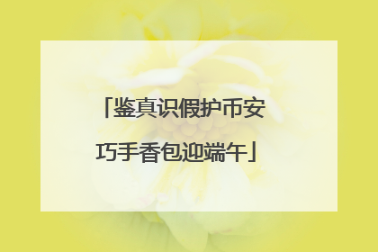 鉴真识假护币安 巧手香包迎端午