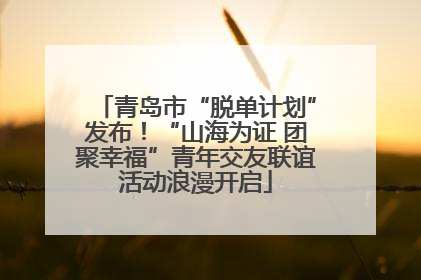 青岛市“脱单计划”发布！“山海为证 团聚幸福”青年交友联谊活动浪漫开启