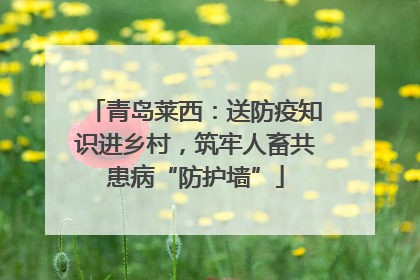 青岛莱西：送防疫知识进乡村，筑牢人畜共患病“防护墙”