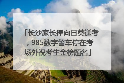 长沙家长捧向日葵送考，985数字警车停在考场外祝考生金榜题名
