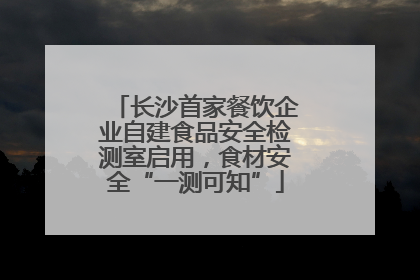 长沙首家餐饮企业自建食品安全检测室启用，食材安全“一测可知”