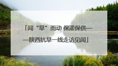 闻“旱”而动 保灌保供——陕西抗旱一线走访见闻