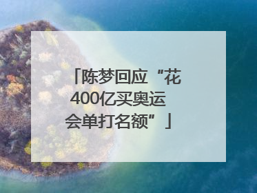 陈梦回应“花400亿买奥运会单打名额”