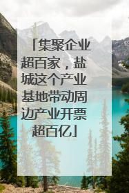 集聚企业超百家，盐城这个产业基地带动周边产业开票超百亿