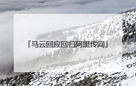 马云回应回归阿里传闻