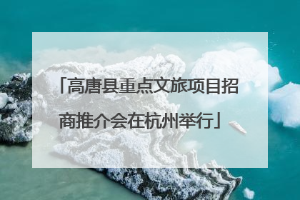 高唐县重点文旅项目招商推介会在杭州举行