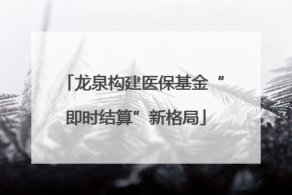 龙泉构建医保基金“即时结算”新格局