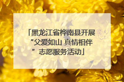 黑龙江省桦南县开展“父爱如山 真情相伴”志愿服务活动
