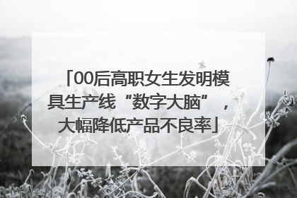 00后高职女生发明模具生产线“数字大脑”，大幅降低产品不良率
