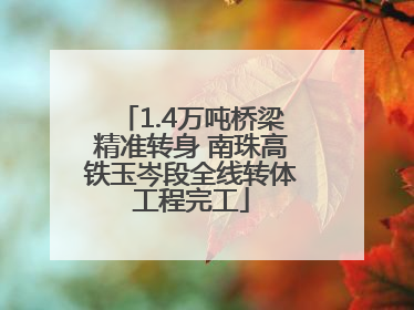 1.4万吨桥梁精准转身 南珠高铁玉岑段全线转体工程完工