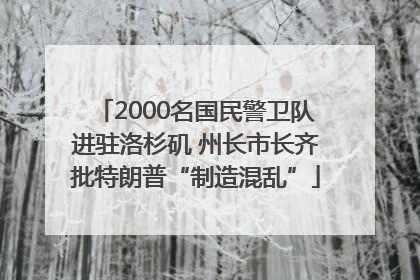2000名国民警卫队进驻洛杉矶 州长市长齐批特朗普“制造混乱”