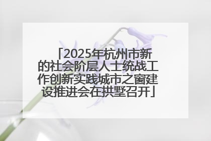2025年杭州市新的社会阶层人士统战工作创新实践城市之窗建设推进会在拱墅召开