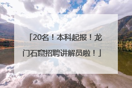 20名！本科起报！龙门石窟招聘讲解员啦！
