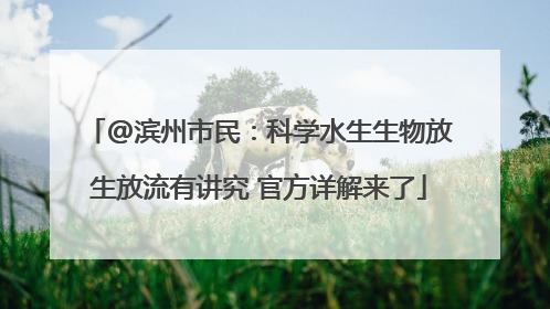 @滨州市民：科学水生生物放生放流有讲究 官方详解来了